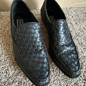 Vintage Cole Haan black woven leather loafers women's 8.5B